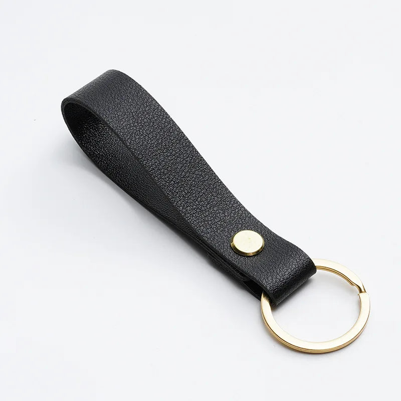 8 Colors PU Leather Keychain Business Gift Leather Key Chain Men Women Car Strap Waist Wallet KeyChains Keyrings